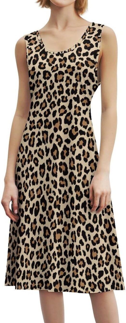 NWT ~ Dog Paw Cheetah Leopard Print Sleeveless Loungewear Dress ~ Plus Size 5X